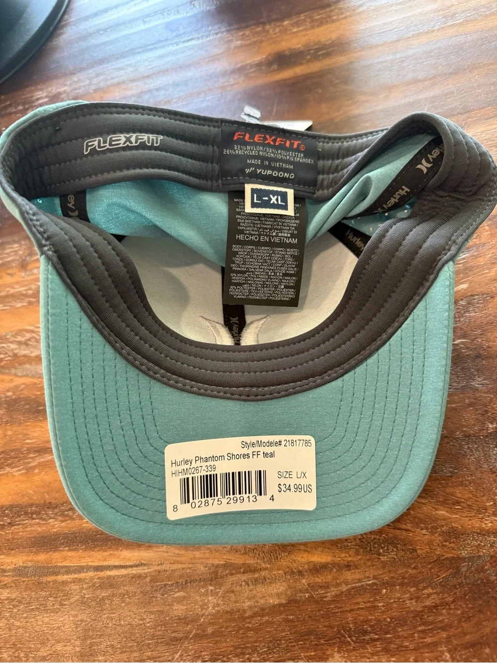 Hurley Teal Flexfit Logo Hat